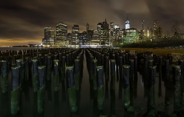 Картинка lights, skyline, night, Apocalyptic Manhattan