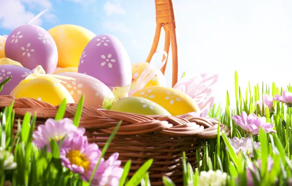 Небо, яйца, пасха, Easter, Праздники