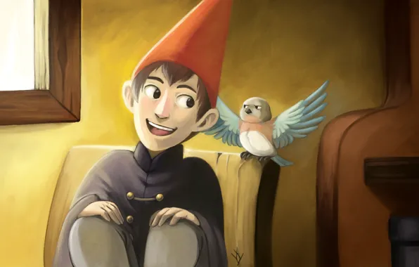 Картинка птица, мальчик, арт, Beatrice, Wirt, Вирт, Over the Garden Wall, Yangyexin