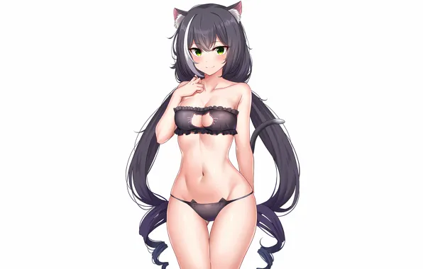 Girl, sexy, lingerie, pantsu, bra, cleavage, panties, green eyes