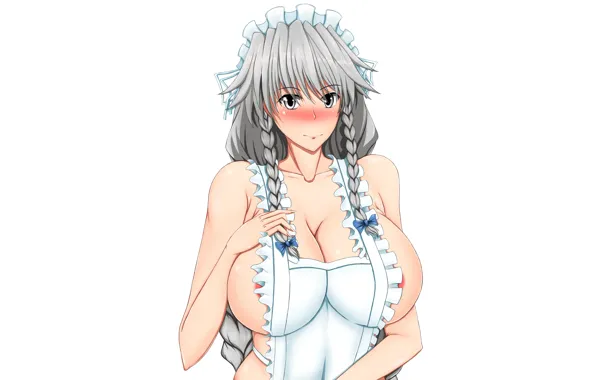 Girl, sexy, cleavage, long hair, boobs, anime, beautiful, pretty