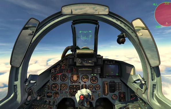 Картинка приборы, кабина, Су-27, многоцелевой истребитель