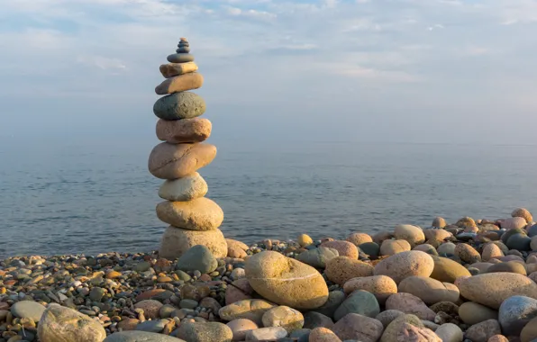 Картинка море, камни, равновесие