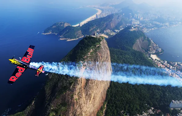 Картинка самолет, обои, дым, бразилия, redbull, для других посетителей, художественной, не представляют