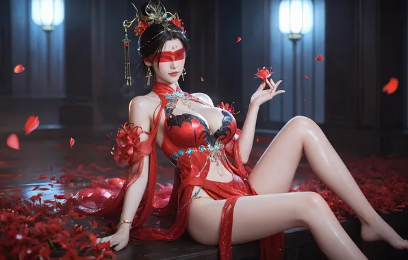 Breast, sexy girl, viper ning, naraka bladepoint