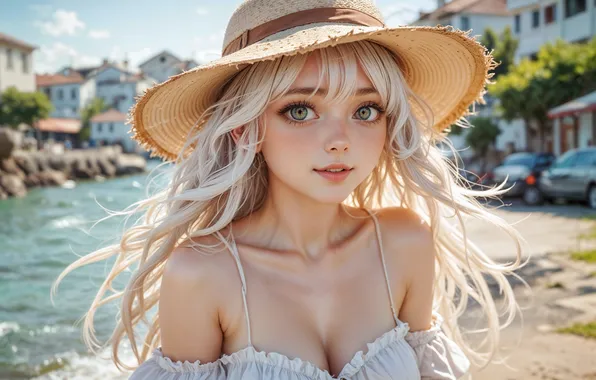 Песок, море, эротика, глаза, взгляд, девушка, солнце, улыбка