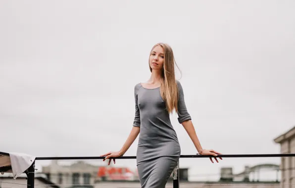 Взгляд, девушка, лицо, фон, волосы, платье