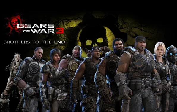 Microsoft, skull, gun, pistol, soldier, Gears of War, weapon, woman