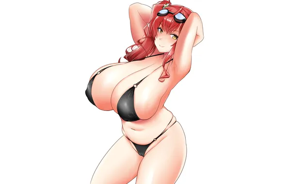 Girl, sexy, cleavage, erect nipples, red hair, long hair, boobs, sexy girl