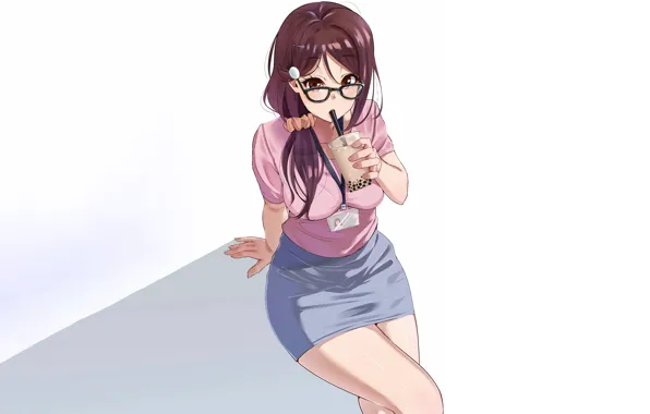 Girl, sexy, blouse, long hair, anime, beautiful, pretty, attractive