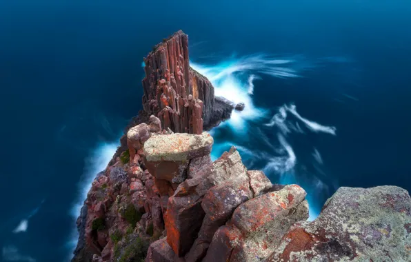 Море, скалы, Tasmania, Cape Raoul