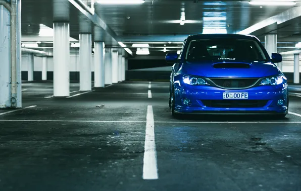 Subaru, Impreza, WRX, blue, front