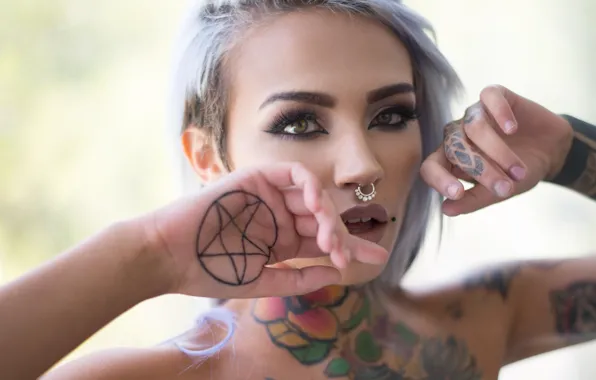 Tattoos, hands, staff, look, sexy
