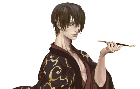 Трубка, аниме, арт, парень, Gintama