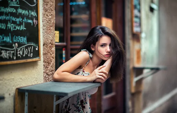 Взгляд, девушка, поза, платье, Delaia Gonzalez, Gustavo Terzaghi
