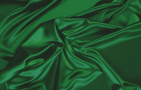 Текстура, ткань, зеленая, складки, темная