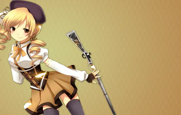 Girl, gun, game, weapon, anime, asian, manga, Tomoe Mami