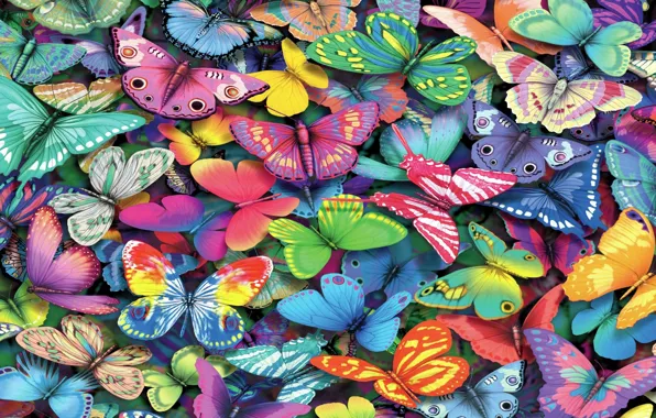 Картинка бабочка, краски, цвет, мотылек