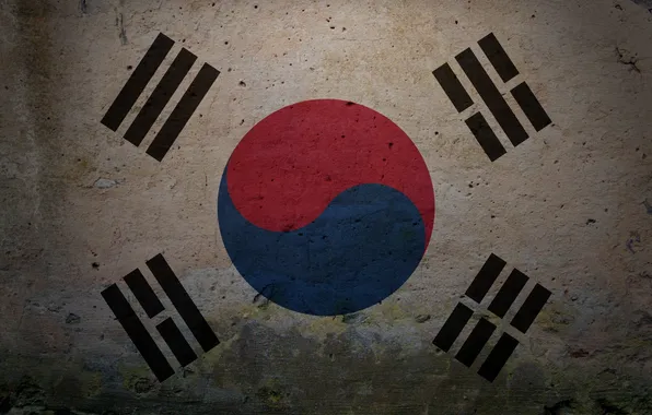 Картинка флаг, Корея, инь-ян, Южная Корея, Тхэгыкки