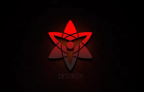Минимализм, Аниме, Sasuke, Sharingan, Разрушение, Шаринган, Destroy