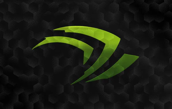 Зеленый, черный, nVidia, Logo
