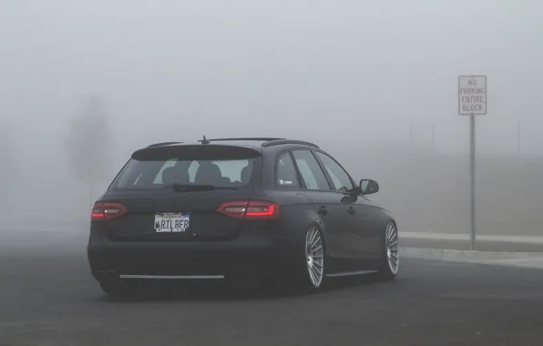 Audi, black, wagon, stance, avant