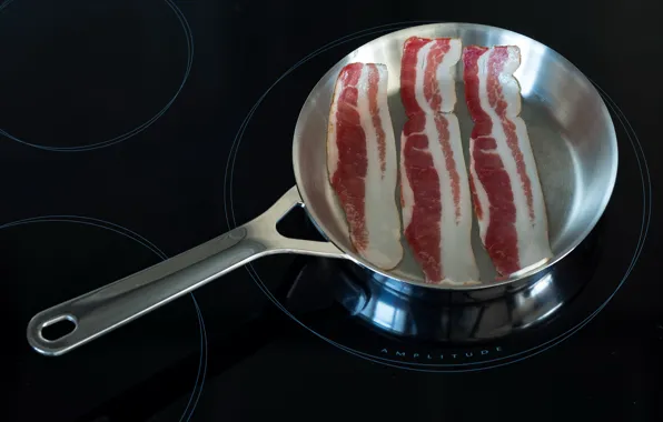 Еда, плита, мясо, сковородка, Bacon