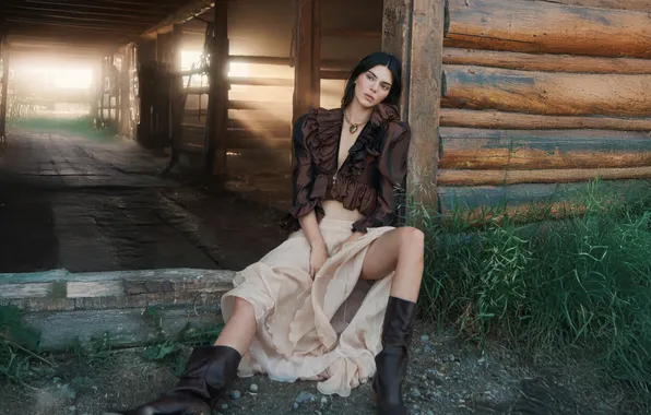 Girl, young, beautiful, model, long-haired, Kendall Jenner