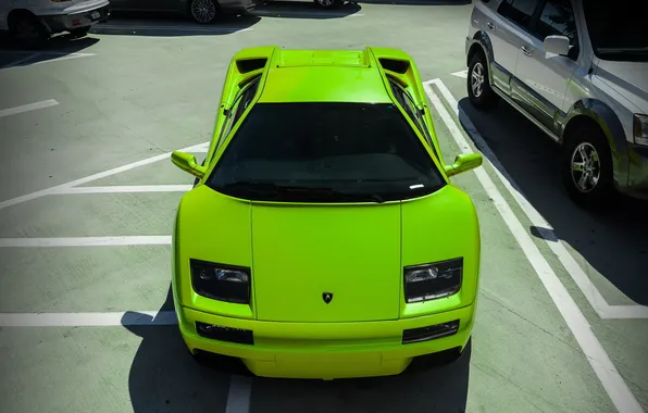 Картинка зеленый, Lamborghini, суперкар, ламборджини, Diablo, диабло