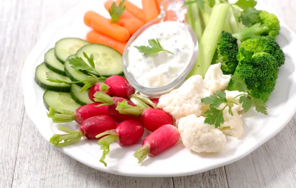 Зелень, огурец, овощи, морковь, соус, капуста, vegetables, cabbage