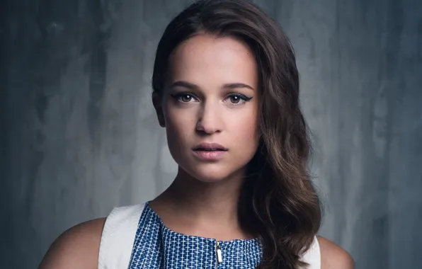 Взгляд, девушка, лицо, милая, портрет, Alicia Vikander