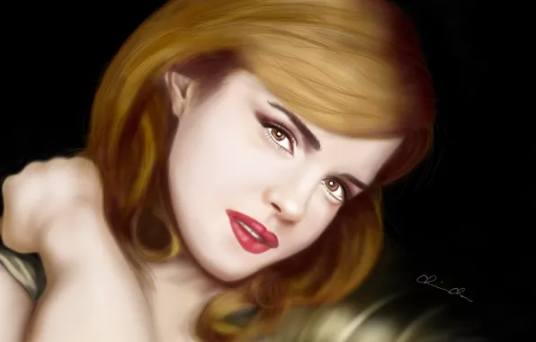 Картинка взгляд, лицо, Эмма Уотсон, Emma Watson