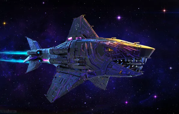 Космос, транспорт, звёзды, аппарат, Errant Knight Hunter Cruiser