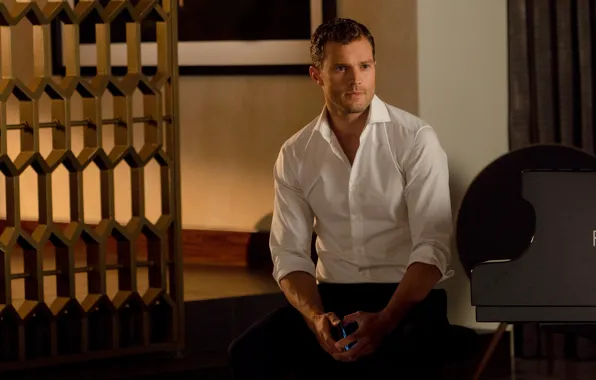 Cinema, man, movie, book, film, smartphone, Jamie Dornan, Fifty Shades of Grey