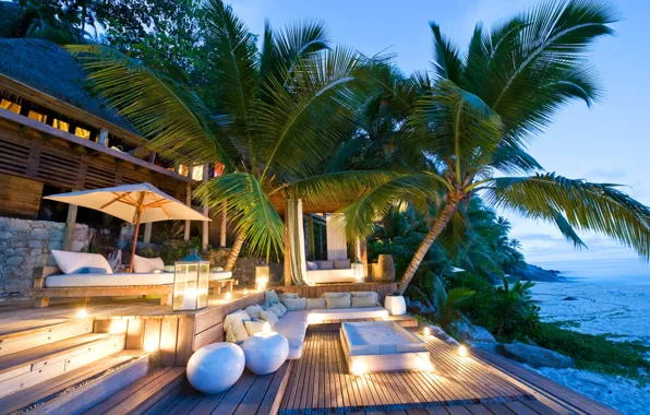 Море, пляж, пальмы, отдых, Сейшелы, отель, North Island Lodge