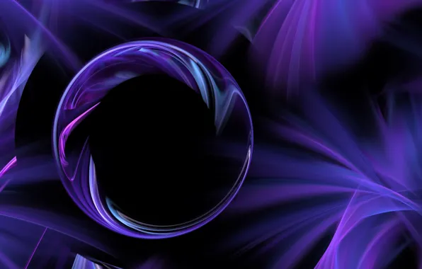 Картинка фиолетовый, линии, шар, сфера