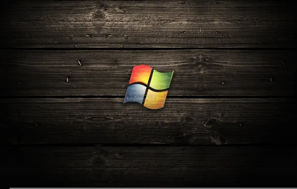Windows, microsoft, wood, logos