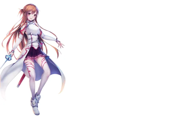 Фон, anime, art, доспех, sword art online, рапира, asuna