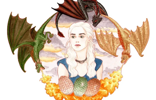 Картинка dragon, game of thrones, Daenerys Targaryen, hbo