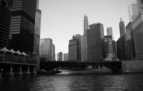 City, река, небоскребы, USA, америка, чикаго, Chicago, сша