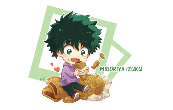 Еда, аниме, малыш, арт, Boku no Hero Academia, Midoriya Izuku