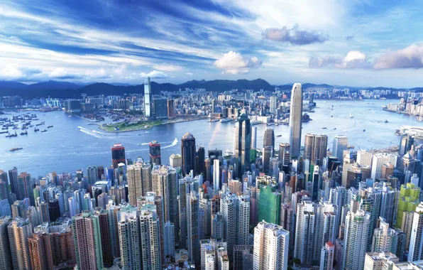 Здания, Гонконг, небоскрёбы, мегаполис, Hong Kong