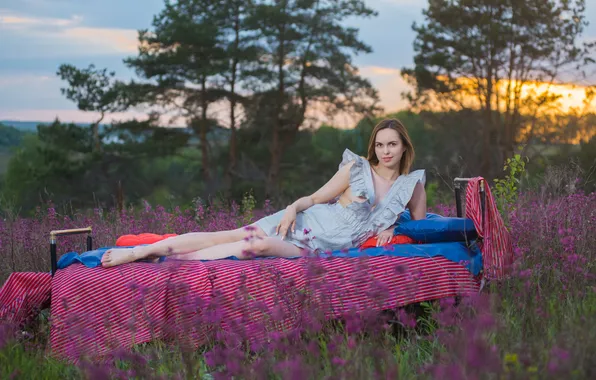 Model, Sunset, Nasita, On The Bed, Woman Outdoors