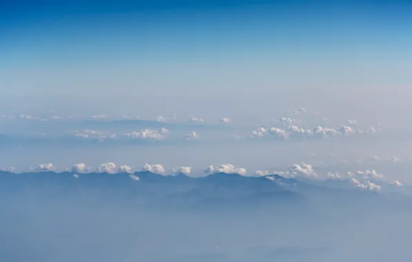 Небо, пейзаж, туман