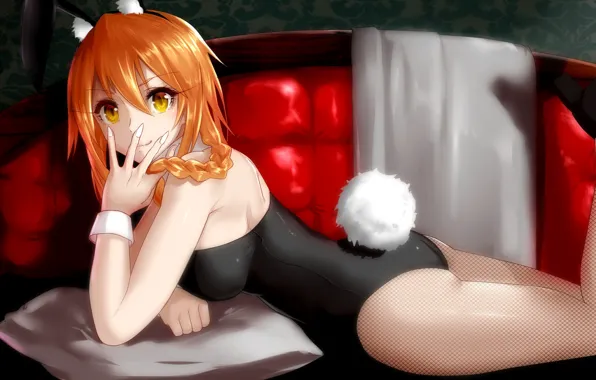 Картинка девушка, аниме, кролик