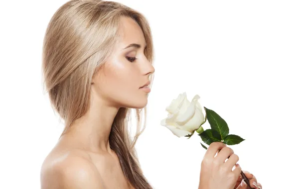 Картинка flowers, model, look, hairstyle