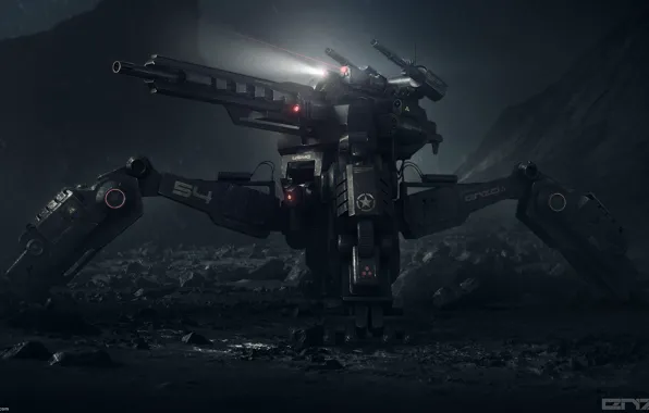 Машина, луч, Military mech concept