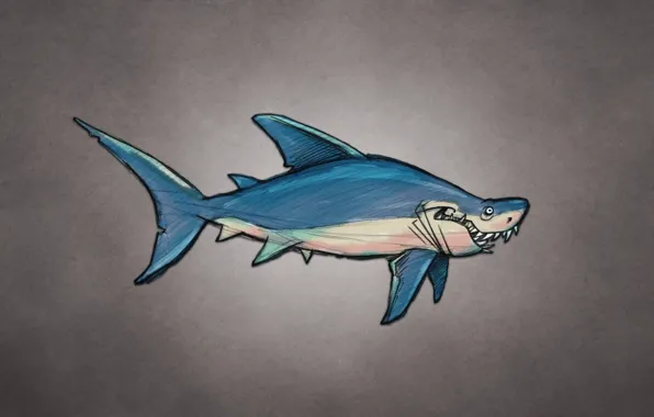 Картинка рыба, акула, shark, fish, темноватый фон