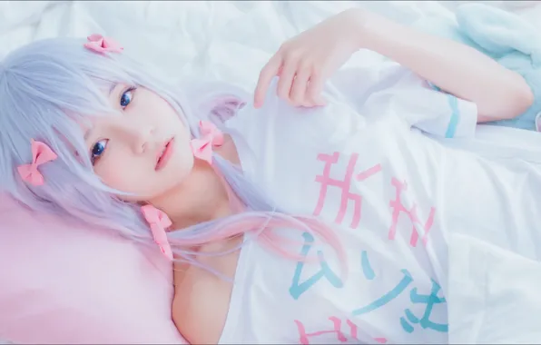 Oops, bed, pose, doll, Asian girls, 오늘밤에 Love Tonight