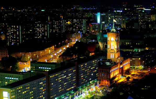 Ночь, Германия, Germany, night, Берлин, Berlin